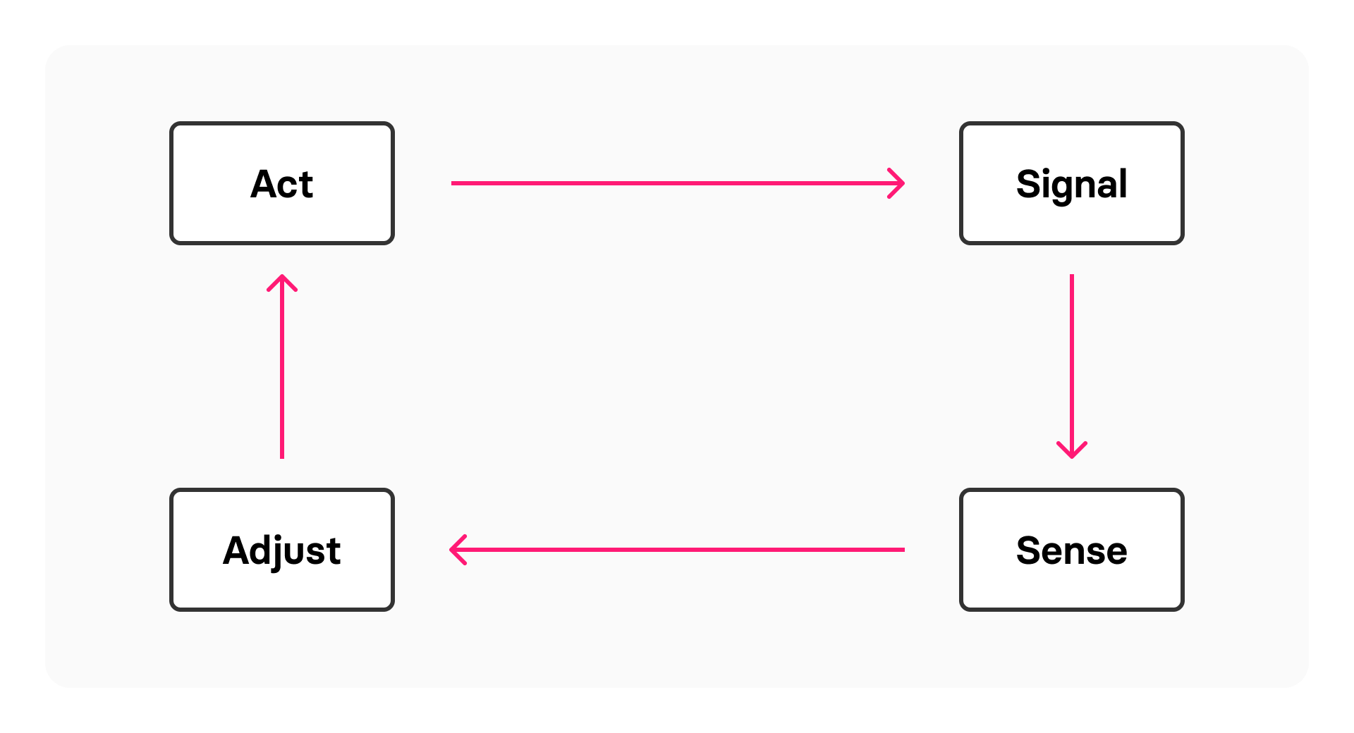 The Practice Loop: Act to Signal to Sense to Adjust, then back to Act
